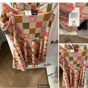 Her Universe Pink and Tan Plaid Mini Dress